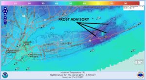 Frost Advisory Tonight Eastern Suffolk