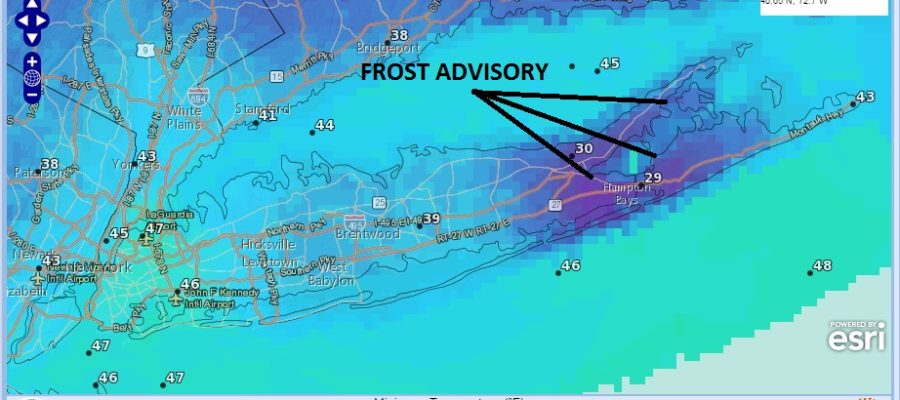 Frost Advisory Tonight Eastern Suffolk