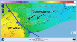 tuesday Ocean Winds Holding Temperatures Down