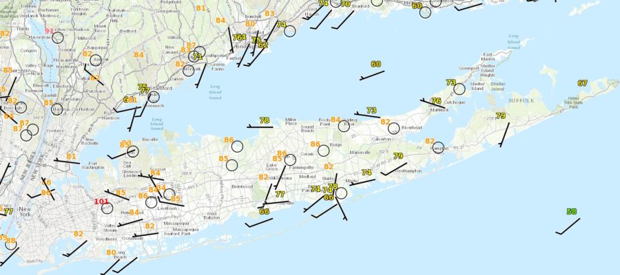 Long Island Temperatures Nearing 90