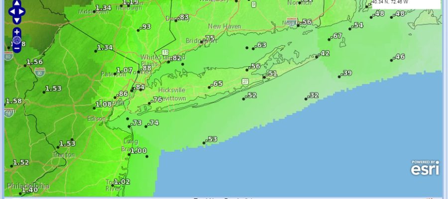 Long Island Weekend Downpours Rainfall Forecast Through Monday