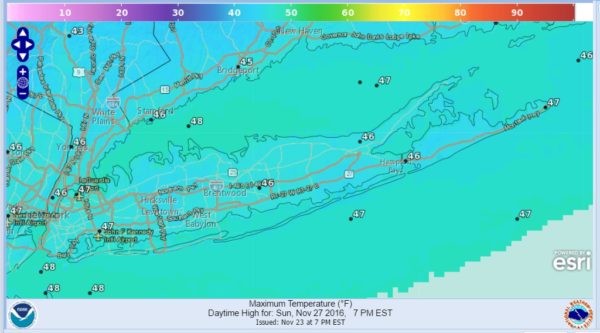 long island weather thanksgiving