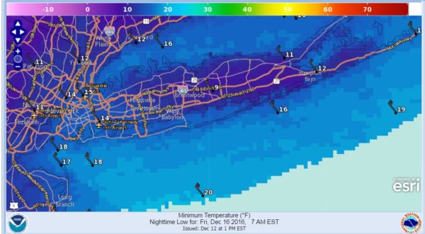 long island weather frigid