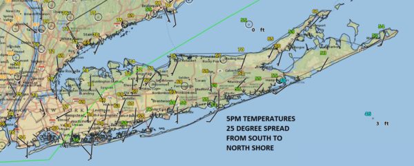 long island temperatures