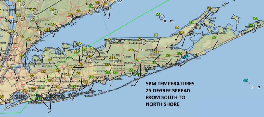 long island temperatures