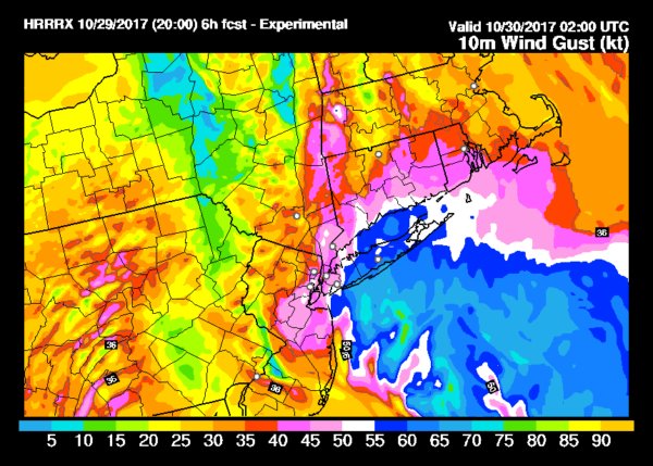 hurricane force wind gusts