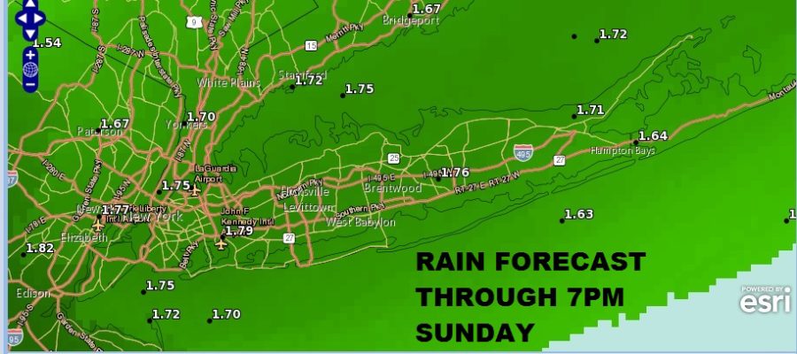 Rainy Long Island Weekend 1-2 Inches Possible