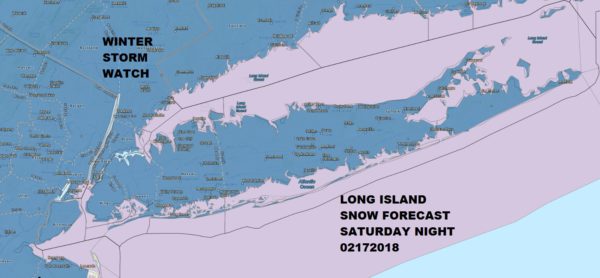 Winter Storm Watch Long Island Saturday Night Warmer Next Week