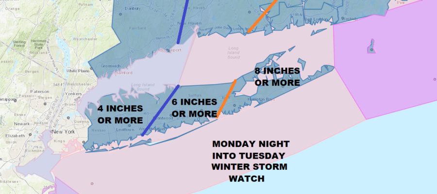 Winter Storm Watch Long Island National Weather Service Snow Forecast
