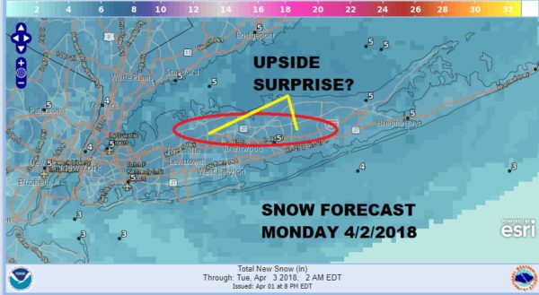 WINTER WEATHER ADVISORY LONG ISLAND WEATHER SERVICE SNOW FORECASTS RAISED 4 TO 6 INCHES 