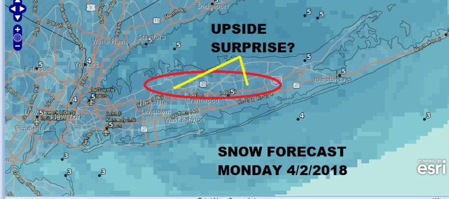 WINTER WEATHER ADVISORY LONG ISLAND WEATHER SERVICE SNOW FORECASTS RAISED 4 TO 6 INCHES