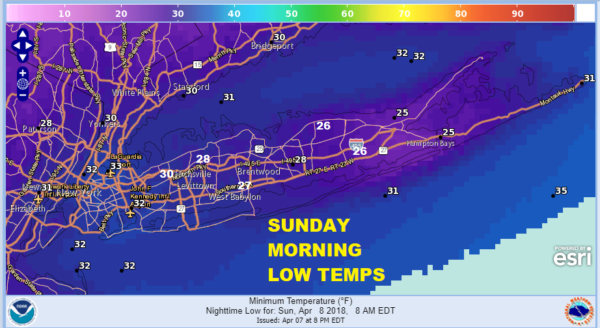 Long Island Remains In An April Cold Pattern
