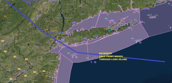 Backdoor Front Moving Southeastward 20 degree Temperature Drops