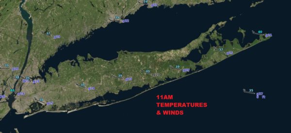 Long Island Lunchtime Temps Barely Back to 40 Degrees