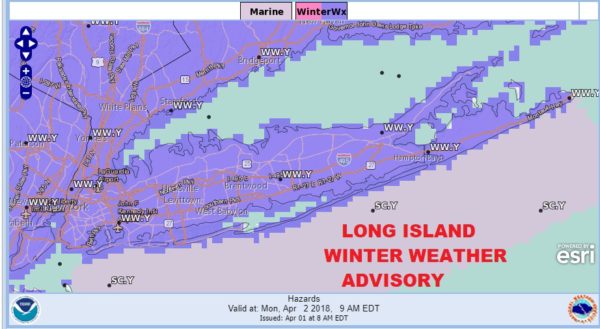 WINTER WEATHER ADVISORY LONG ISLAND WEATHER SERVICE SNOW FORECASTS RAISED 4 TO 6 INCHES 