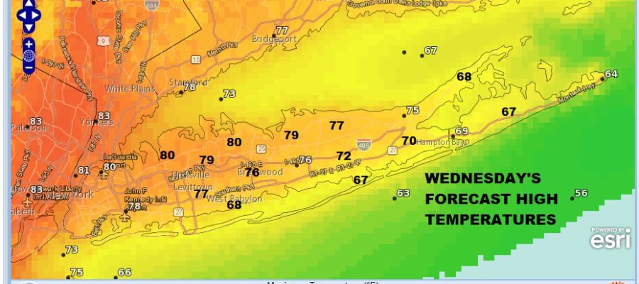 Long Island's First 80 Degree Highs Wednesday Thursday Friday