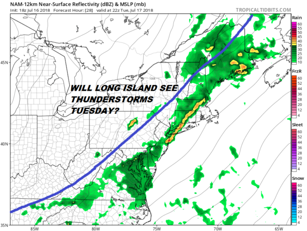Will Long Island See Thunderstorms Island Wide Tuesday