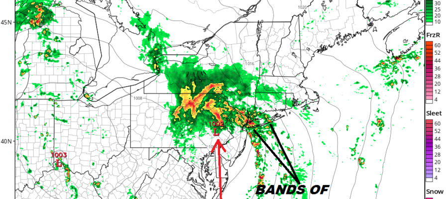 Thunderstorms Bands Saturday Night Downpours Later Sunday