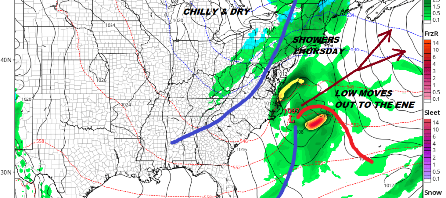 Skies Clear Tonight Sunshine Through Wednesday Showers Thursday