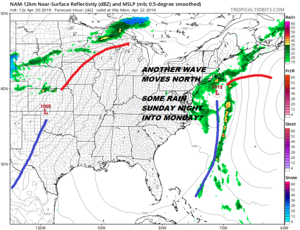 Rain Slides Slowly East Weather Improves Slightly Easter Sunday