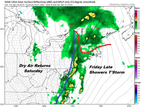 Long Island Onshore Flow Showers Thunderstorms Friday Sunshine Windy Saturday