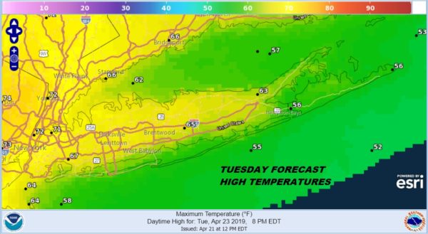 Easter Sunday Gloomy Clouds Long Island Showers Return Monday
