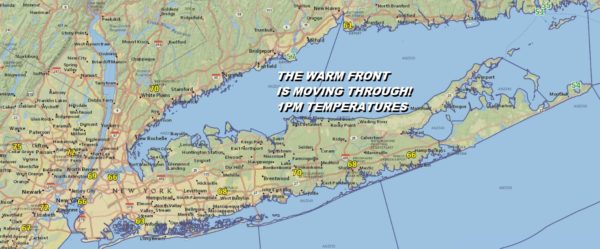 Warm Front Pushes Through Long Island 70s This Afternoon