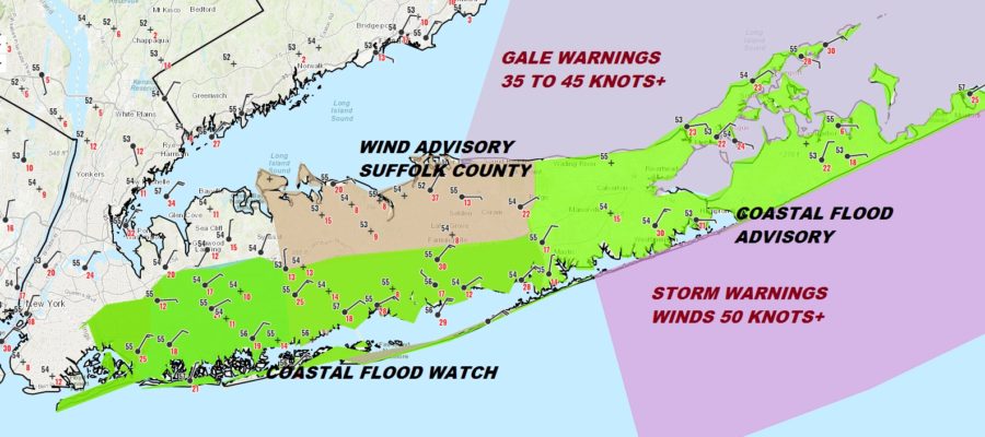 Long Island Noreaster Wind Rain Coastal Flooding Into Friday