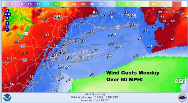 Major Storm Long Island Fierce Winds Heavy Rain Thunderstorms